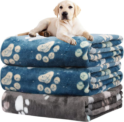Rezutan Dog Blankets for 3 Pack Large Medium Pet Cat, Soft Fuzzy Washable Blanket, Comfort Flannel Suitable for Dogs Kennels & Beds, Sofas, Furniture, Gifts Puppy Essentials, 41 X 31 Inch, Black10