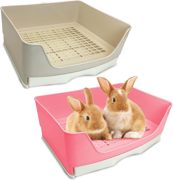 Kathson Large Rabbit Litter Box Trainer, Potty Corner Toilet with Drawer Bigger Pet Pan for Adult Hamster, Guinea Pig, Ferret, Galesaur, Bunny and Other Animals (Brown)9
