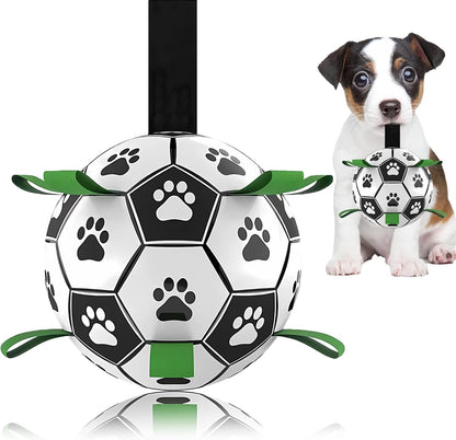 Dog Soccer Ball, Interactive Toys for Tug of War, Puppy Birthday Gifts, Tug Toy, Water Toy, World Cup Durable Balls for Small & Medium Size (6 Inch)1