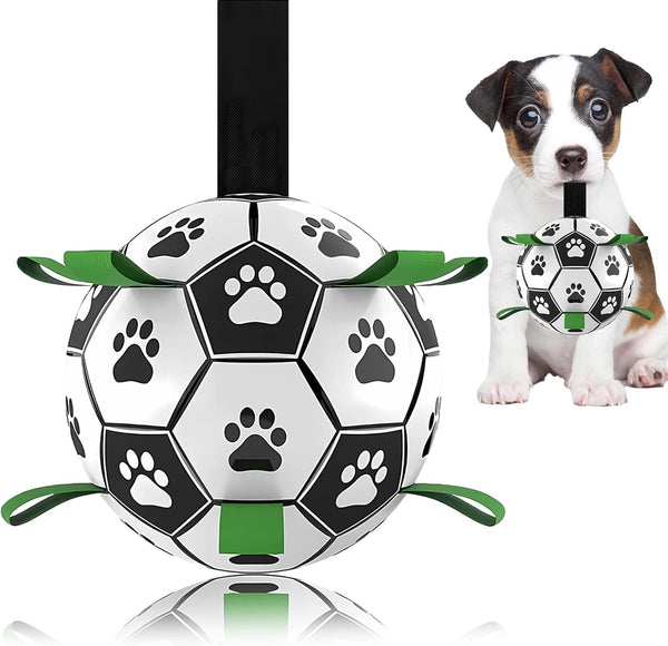 Dog Soccer Ball, Interactive Toys for Tug of War, Puppy Birthday Gifts, Tug Toy, Water Toy, World Cup Durable Balls for Small & Medium Size (6 Inch)1