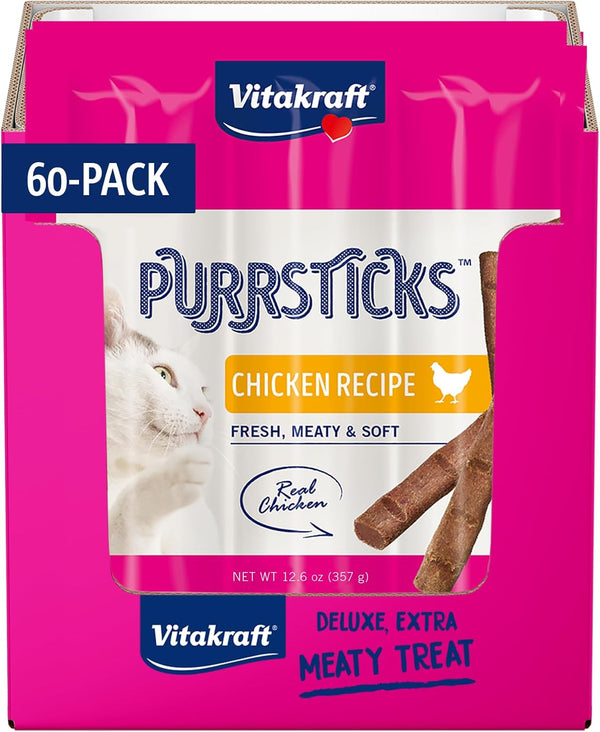 Vitakraft Purrsticks Meaty Cat Sticks - Chicken - Segmented and Breakable Meatstick - Deliciously Tender, 6 Count (Pack of 1)13