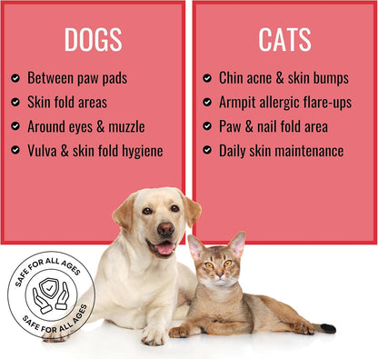 NOVEHA Pet Wipes - Formulated Pet Wipes - for Facial and Finger Folds, Underarms - 3" X 2" Size (150 Counts)7