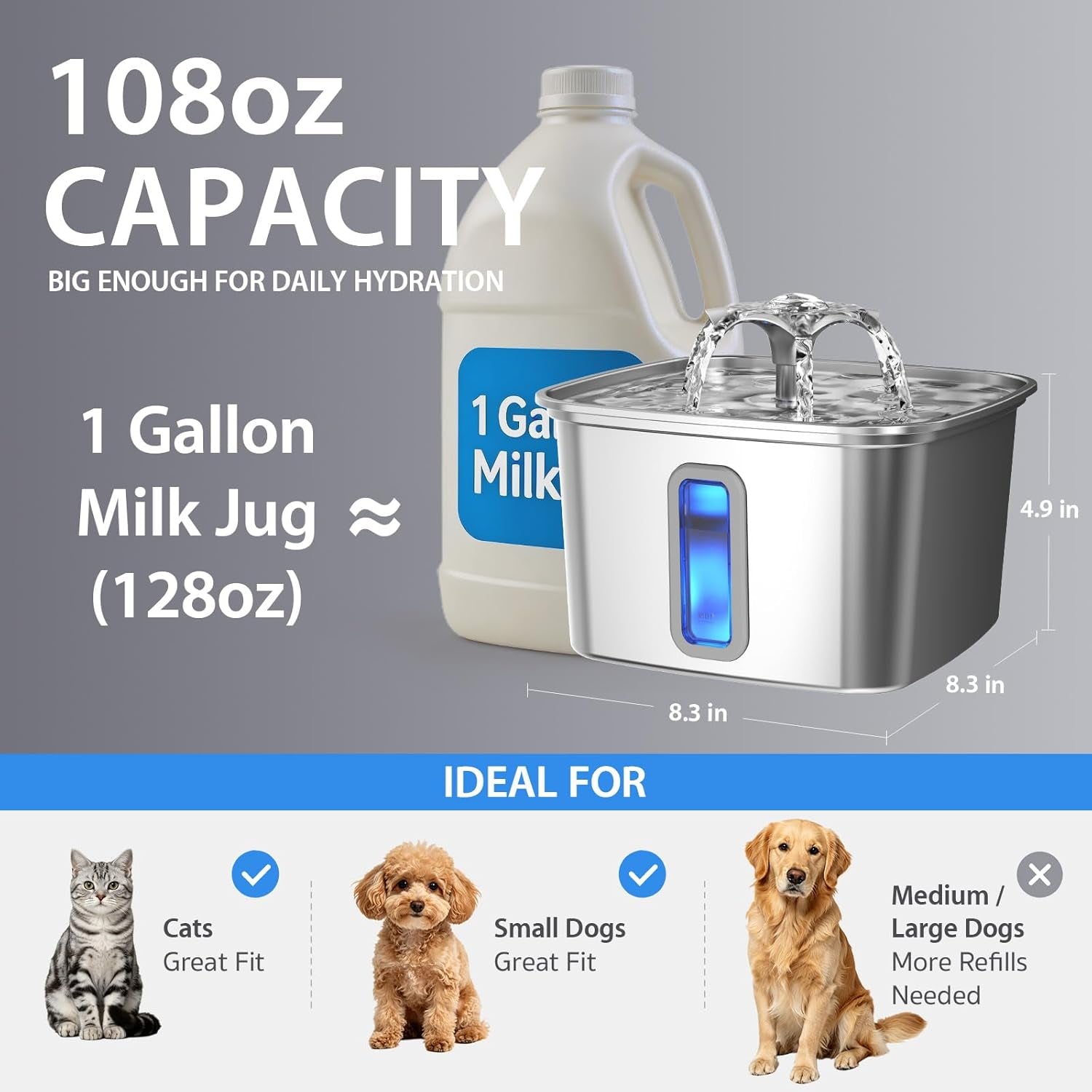 veken-innovation-award-winner-stainless-steel-cat-water-fountain-108oz-automatic-pet-fountain-dog-water-dispenser-with-3-replacement-filters-silicone-mat-gifts-for-cats-dogs-silver