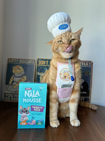 LOVE, NALA - Natural Lickable Cat Squeeze up Treat,Topper - Variety Pack Mousse - Wet Food Cat Puree - Grain Free, Non-Gmo, Minerals, Vitamins - 24 Pack 12 Oz.8