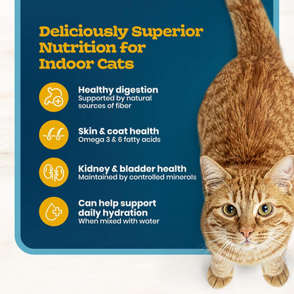Blue Buffalo Tastefuls Irresistible Gravy Experience Chicken & Brown Rice Recipe Dry Indoor Cat Food for Adult Cats, Deliciously Healthy Natural Cat Food, Supports Digestion & Coat Health, 3 Lbs.5