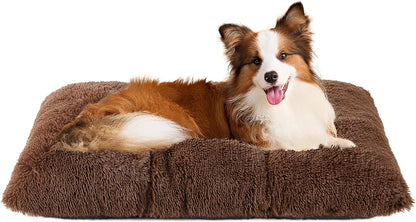 EHEYCIGA Fluffy Dog Crate Bed for Extra Large Dogs, Plush Faux Fur Pad, Calming anti Anxiety XL Bed for Crate, Washable Soft Warm Dog Mat with Non-Slip Bottom, Grey20