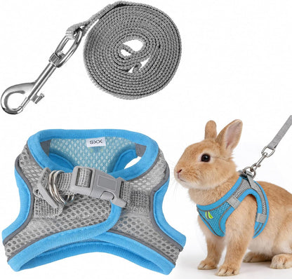 Bunny Harness and Leash Set Breathable Pet Rabbit Harness and Leash Set Soft Rabbit Leashes Reflective Strips Jacket Escape-Proof Walking Gear for Rabbits, Small Kitten, Puppy, Guinea Pigs (Pink, XXS)7