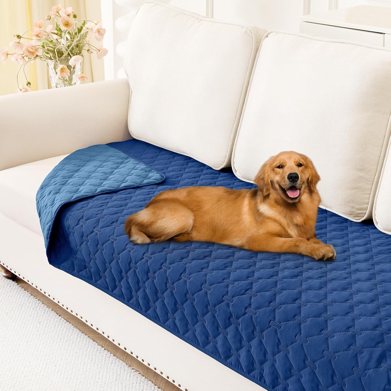 smiry-waterproof-dog-bed-cover-reversible-pet-blanket-for-sofa-couch-soft-washable-dog-blanket-leakproof-couch-cover-for-dogs-cats-furniture-protection-52x82-grey-dark-grey