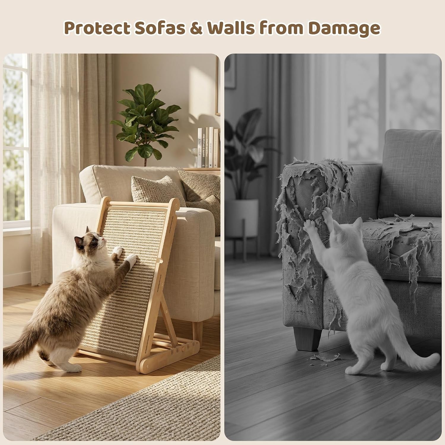 xiaz-cat-scratcher-23-sisal-cats-scratching-board-with-5-adjustable-heights-no-assembly-required-foldable-cat-scratchers-for-indoor-cats-and-kittens-ready-to-use