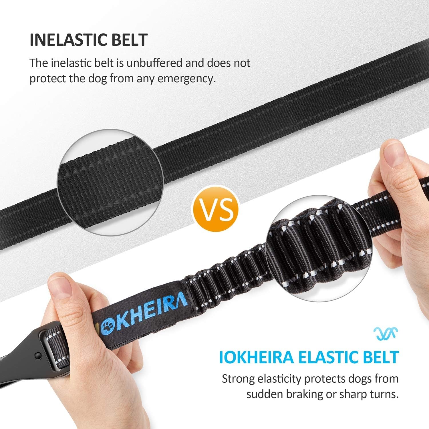 dog-seat-belt-3-in-1-car-harness-for-dogs-adjustable-safety-seatbelt-for-car-nylon-reflective-bungee-fabric-dog-car-harness-with-clip-hook-latch-buckle-swivel-zinc-alloy-carabiner-black