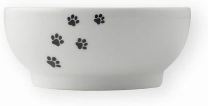 Necoichi Shallow Wide Ceramic Cat Food & Water Bowl (Paw, Basic Flat)3