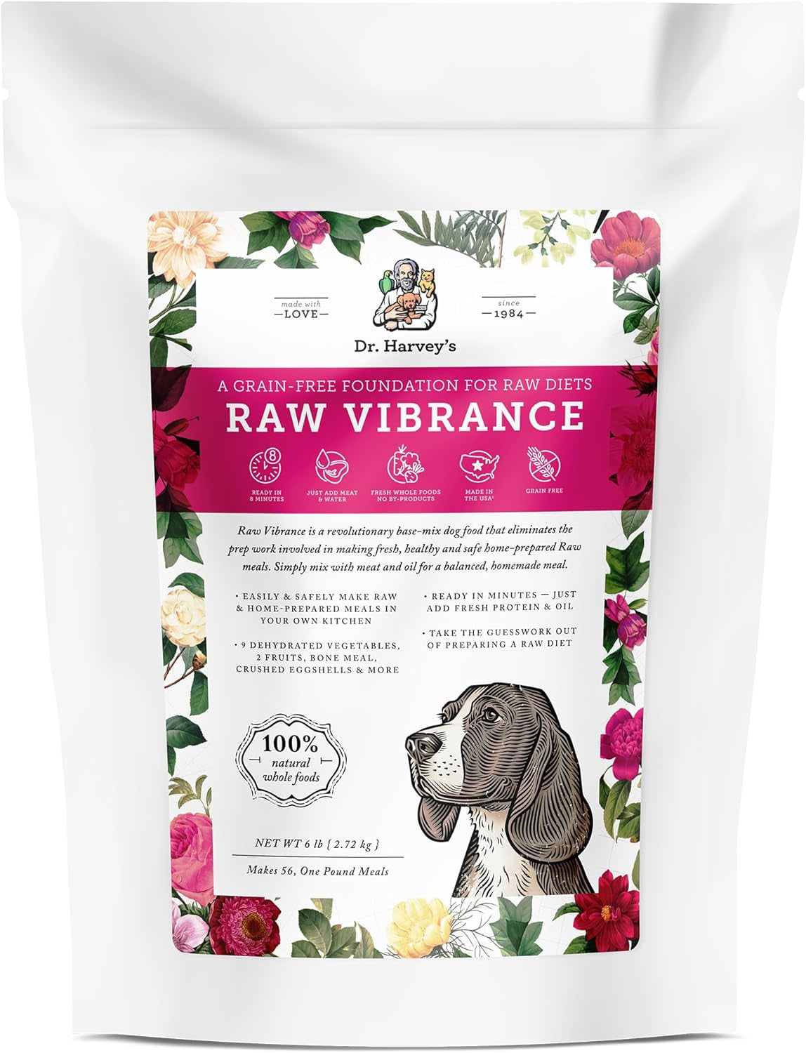 dr-harveys-raw-vibrance-dog-food-base-mix-6-lb-dehydrated-grain-free-foundation-for-raw-diet