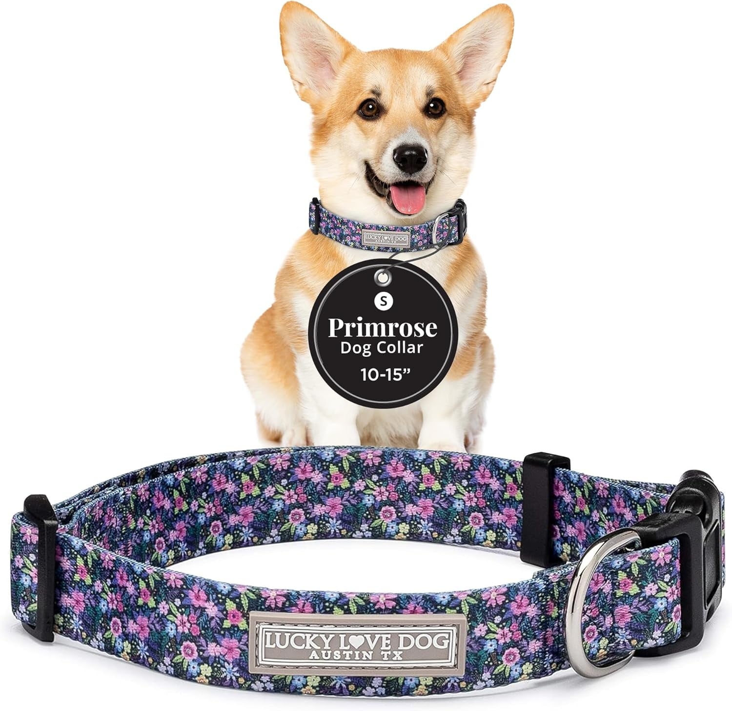 lucky-love-dog-easy-click-buckle-dog-collar-with-leash-set-combo-durable-comfortable-for-male-female-dogs-pet-collar-for-medium-dogs-secure-fit-blackbird-combo-medium