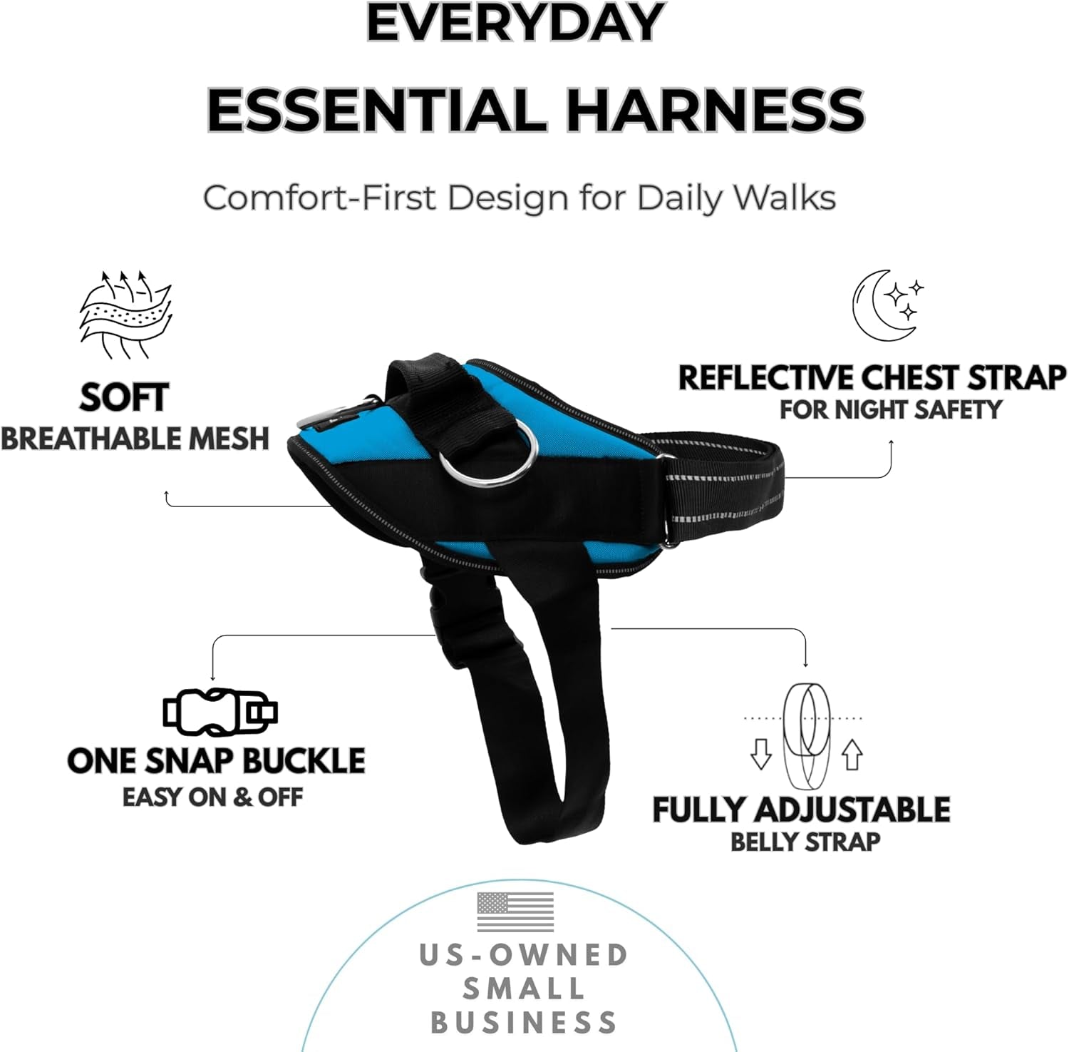 shawnco-essential-dog-harness-no-pull-pet-vest-with-3-leash-clips-no-choke-reflective-adjustable-and-padded-for-easy-walking-and-training-for-small-medium-and-large-dogs-oceanic-blue-s