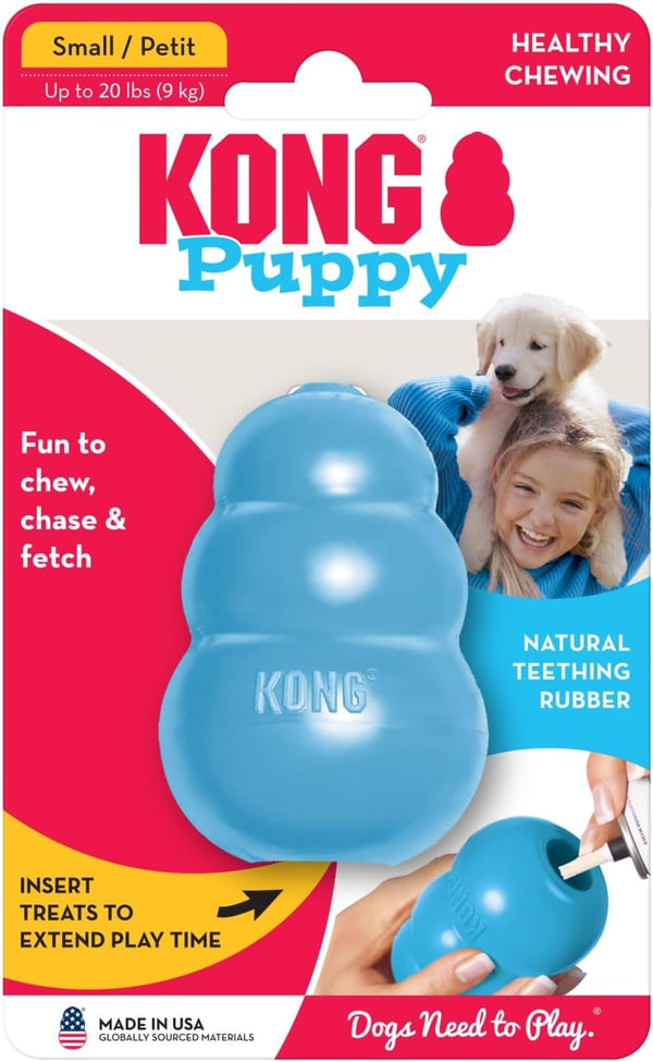 KONG Puppy - Natural Teething Rubber Chew Toy for Dogs - Stuffable Dog Toy for Extended Playtime - Chew & Fetch Toy for Puppies - for Small Puppies - Blue9