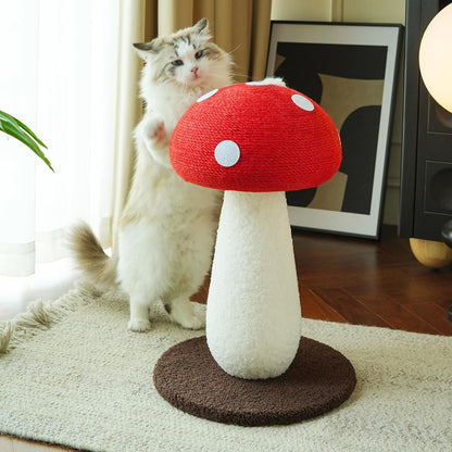 Mushroom Cat Scratcher, Sisal Cat Scratching Post | Cute Red Mushroom Design | 13.39" H X 11.02" W | Natural Sisal Rope & Soft Plush | Interactive Hanging Toy for Indoor Cats9