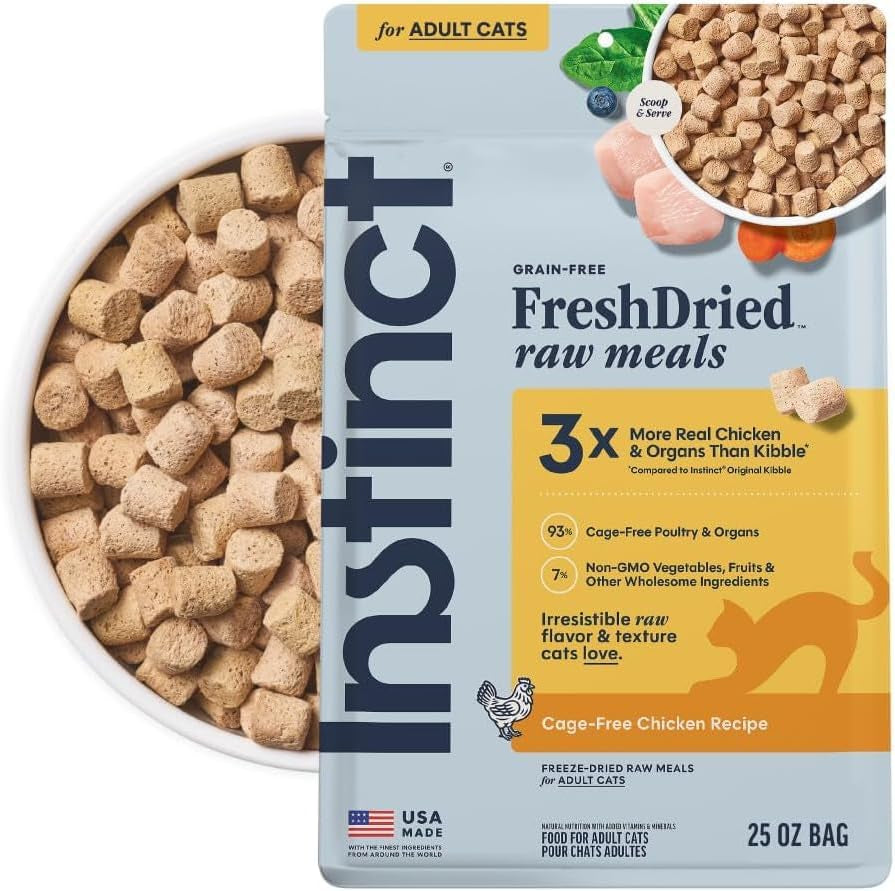 instinct-freeze-dried-raw-meals-natural-cat-food-chicken-9-5-oz-bag-freshdried-raw-93-meat-organs-7-non-gmo-vegetables-fruits-other-wholesome-ingredients-supports-overall-vitality