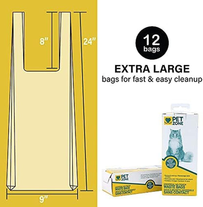 Pet Zone Universal No-Touch Cat Litter & Waste Bags, 12 Pack, Easy Cleanup | Hygienic Disposal without Direct Contact, Fits Most Boxes and Pans, Mess Free Daily Routine, Simple Tie, Lift and Toss Design5