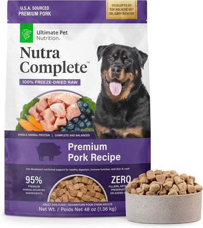 ULTIMATE PET NUTRITION Nutra Complete, 100% Freeze Dried Raw Veterinarian Formulated Dog Food with Antioxidants Prebiotics and Amino Acids (1 Pound, Beef)10
