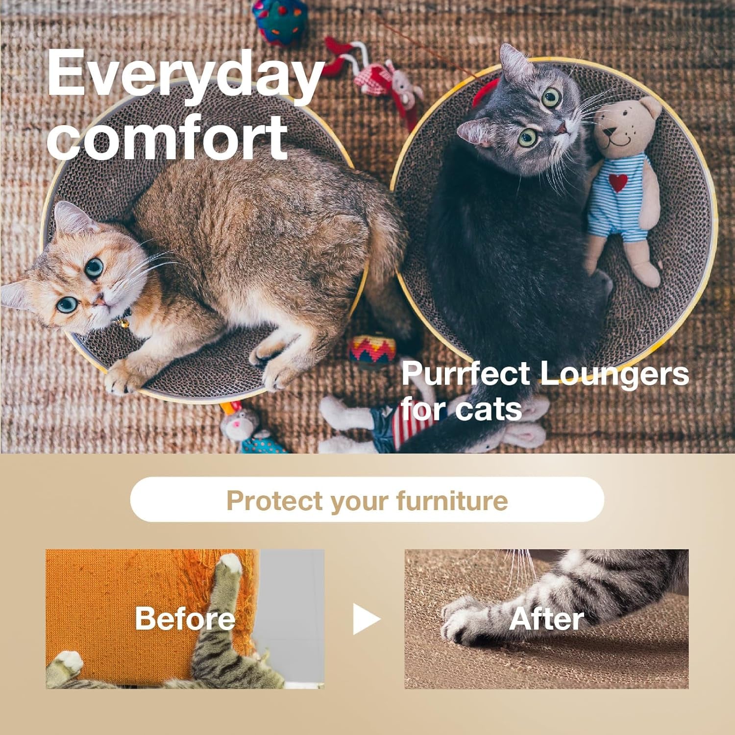 necoichi-cat-scratcher-bowl-for-indoor-cats-cat-scratching-lounger-with-reversible-usability-and-extra-comfort-for-lounge-cardboard-bed-couch-regular-dark-cherry