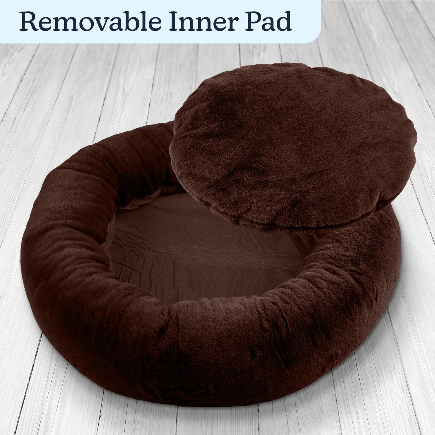 petmaker-dog-bed-donut-pet-bed-for-medium-pets-dog-bed-with-removable-washable-cover-and-anti-slip-bottom-puppy-essentials-dark-brown