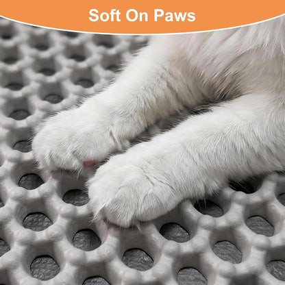 Cat Litter Mat XXL(47.3" X 39.4") - Large, Double-Layer, Non-Toxic, Easy Clean, Durable, Gray4
