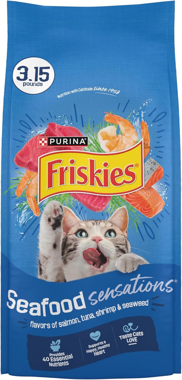 Purina Friskies Dry Cat Food Seafood Sensations with Salmon, Tuna, and Shrimp Flavors - 22 Lb. Bag13