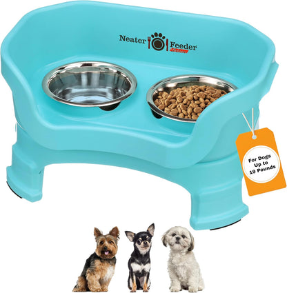 Neater Feeder Deluxe Mess-Proof Elevated Dog Bowls for Small Dogs (Up to 19 Lbs), 2 Height Adjustable (6” & 7.5”) No-Spill Raised Dog Bowl Stand, Stainless Steel Food Bowl Set, Made in USA, Cappuccino13