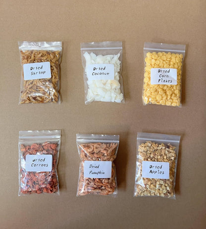 AWXZOM Hermit Crab Treats Food Bulk Bags | 6 Bag Different Set Hermit Crab Treats Mixes - Proteins, Fats, Natural Pigments, Minerals | 6Oz Total2