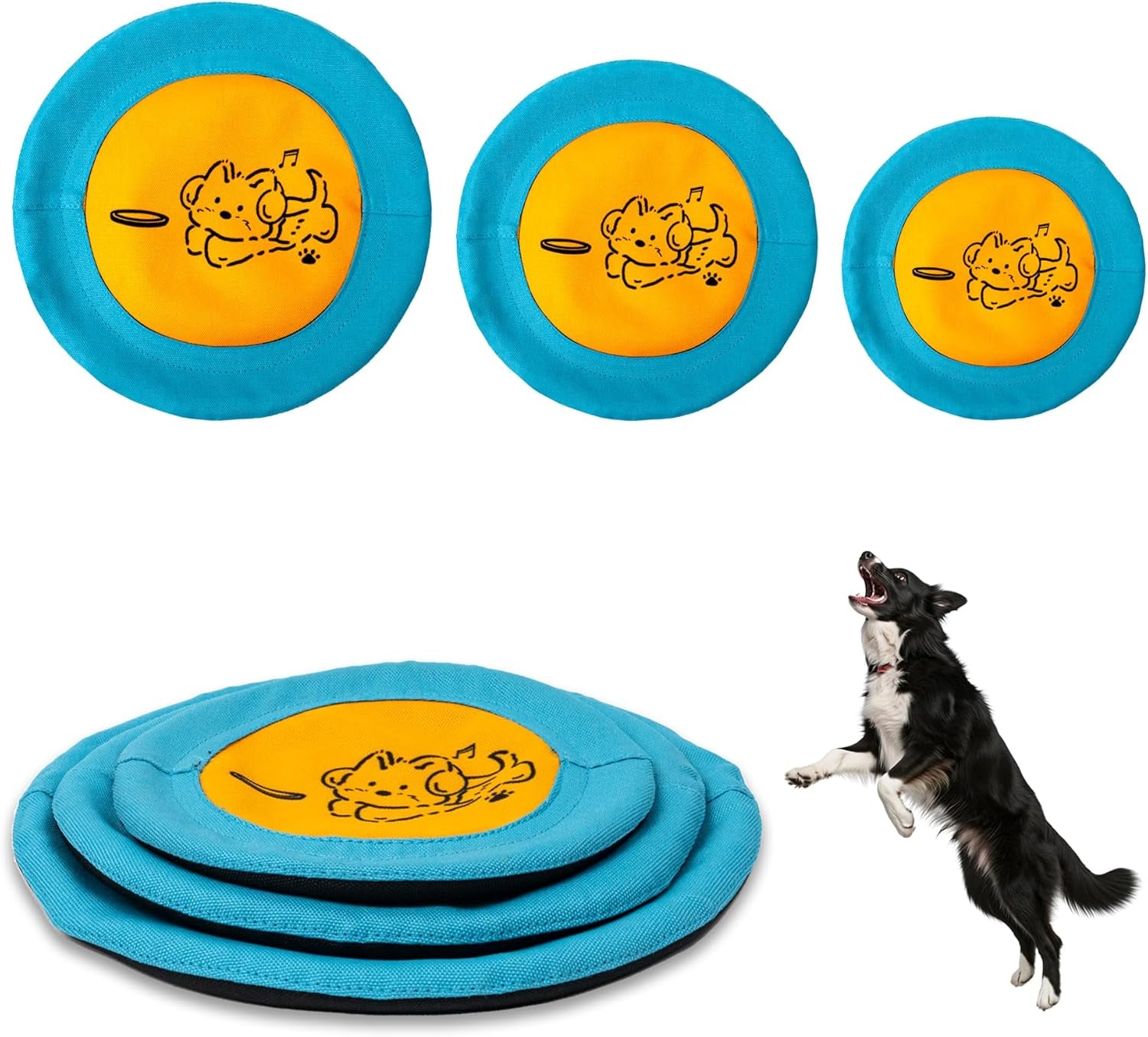 bifeaw-3-packs-nylon-interactive-dog-flying-disc-floating-dog-toys-for-aggressive-chewers-water-toys-for-dogs-blue-and-yellow