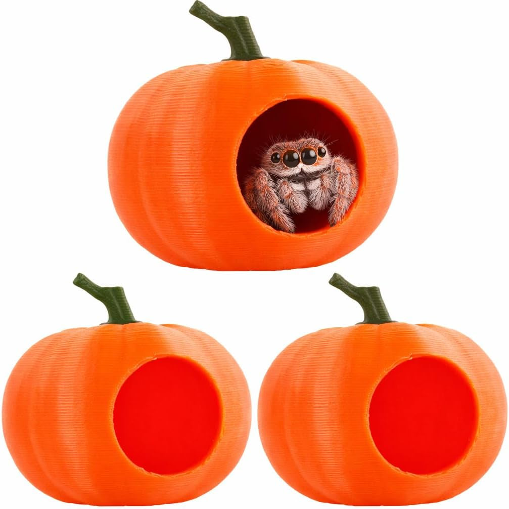3pcs-pumpkin-jumping-spider-hide-jumping-spider-enclosure-accessories-magnetic-mounting-for-climbing-resting-and-exploration-small-reptile-enclosure-accessories-pumpkin-hide