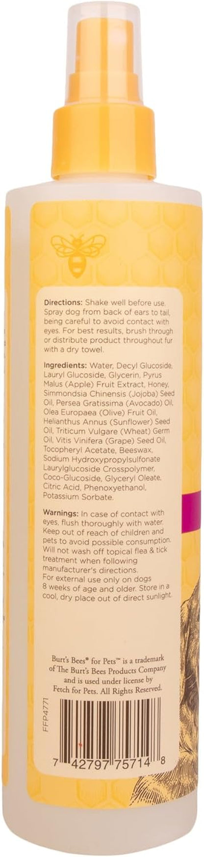 Burts Bees for Pets Waterless Shampoo Spray, with Apple & Honey, 10 Fl Oz | No-Rinse Waterless Formula, Ph Balanced, Ideal for Quick Touch-Ups between Full Baths, No Sulfates Parabens or Phthalates10