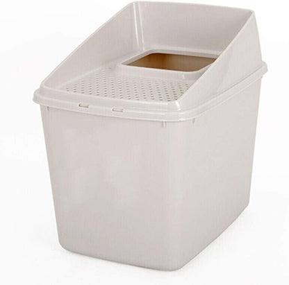 Dog Potty Training Toilet ﻿ Cat Litter Basin Fully Enclosed Large Space Top-In Semi-Enclosed Toilet Pet Supplies for Cats within 20 Kg(Brown)1