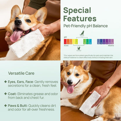 HICC PET Rear-End & External Anal Area Cleaning Deodorizing Wipes | Hydrating & Nourish Fur Dogs & Cats Grooming Wipes for Daily Cleaning5