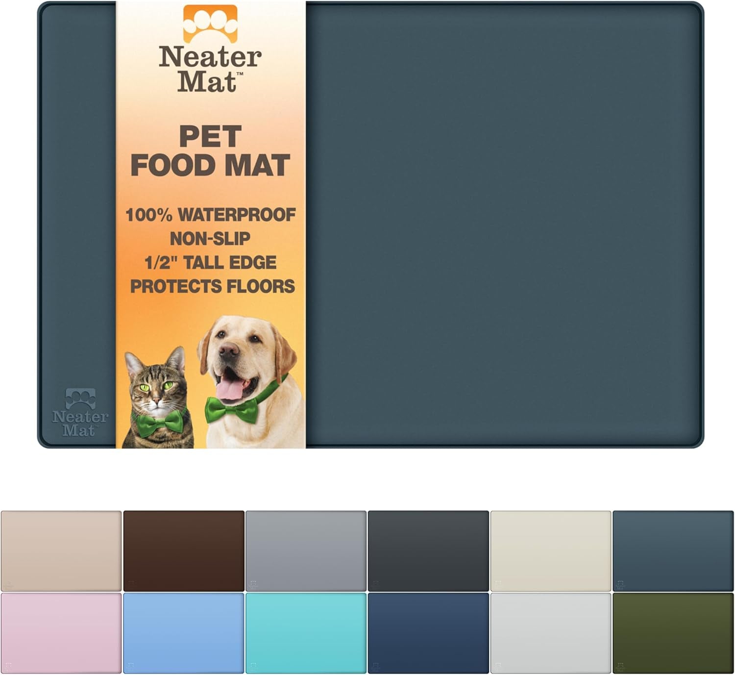 neater-pet-brands-neater-mat-pet-mats-for-food-and-water-cat-dog-bowl-mat-waterproof-silicone-feeding-tray-dog-food-mats-for-floors-placemat-w-raised-edge-for-under-bowls-16-x-10-cappuccino