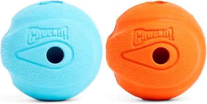 Chuckit! the Whistler Ball Dog Toy, Medium (2.5 Inch Diameter) for Dogs 20-60 Lbs, Pack of 2, Multicolor1