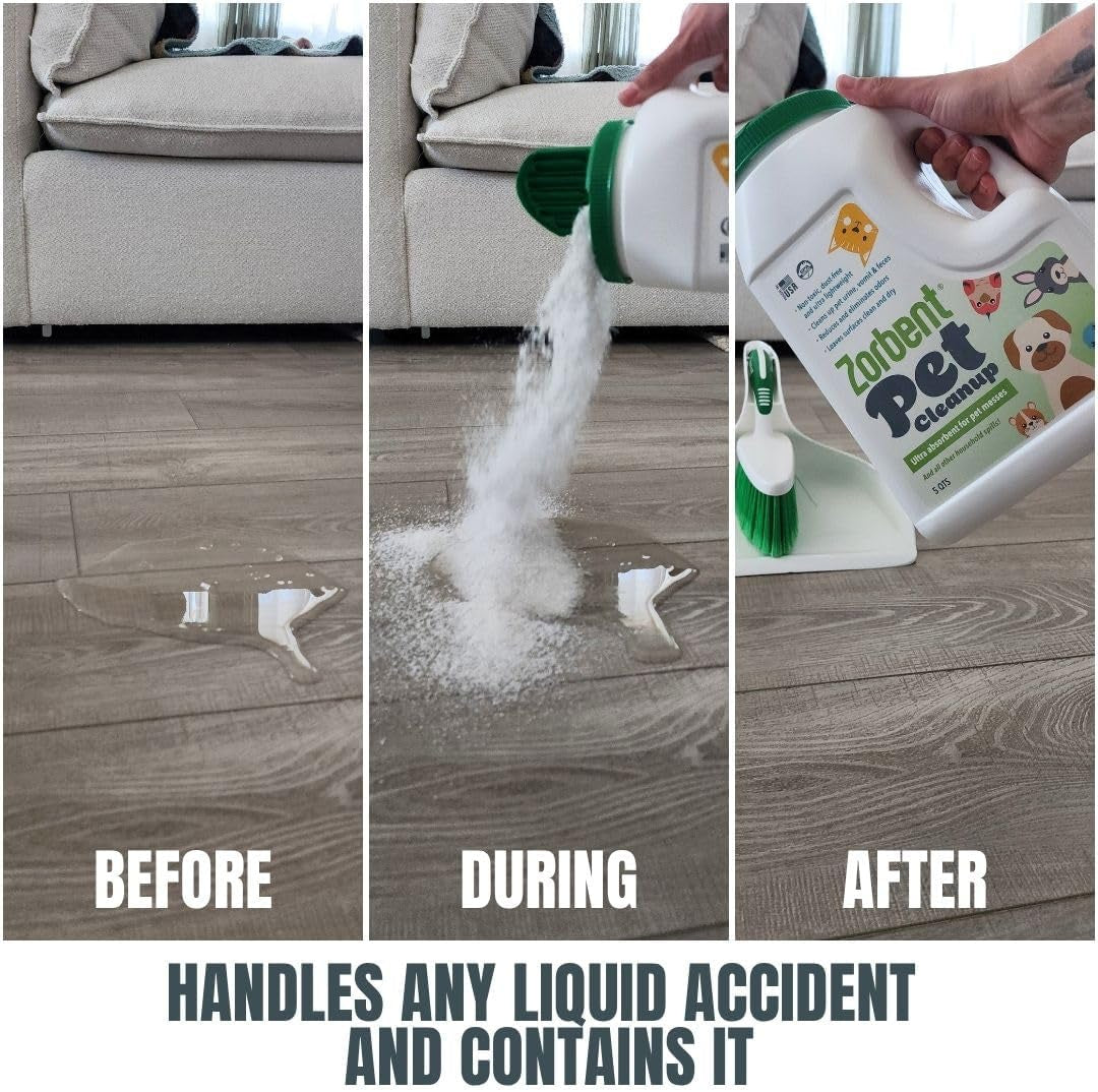 zorbent-pet-accident-cleanup-odor-remover-for-dog-cat-messes-absorbs-1-gallon-pet-safe-cleaner-for-urine-vomit-poop-accidents-on-hardwood-tile-vinyl-concrete-short-carpet-rugs-5-qt