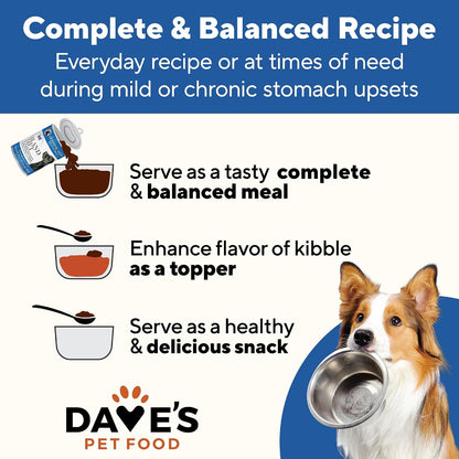 Dave'S Pet Food Bland Diet Dog Food (Chicken & Rice), Sensitive Stomach, Easy to Digest Pate, Gluten-Free, Digestive Care, Low Fat (6%) Limited Ingredients, Complete & Balanced, 13.2 Oz (Case of 12)8