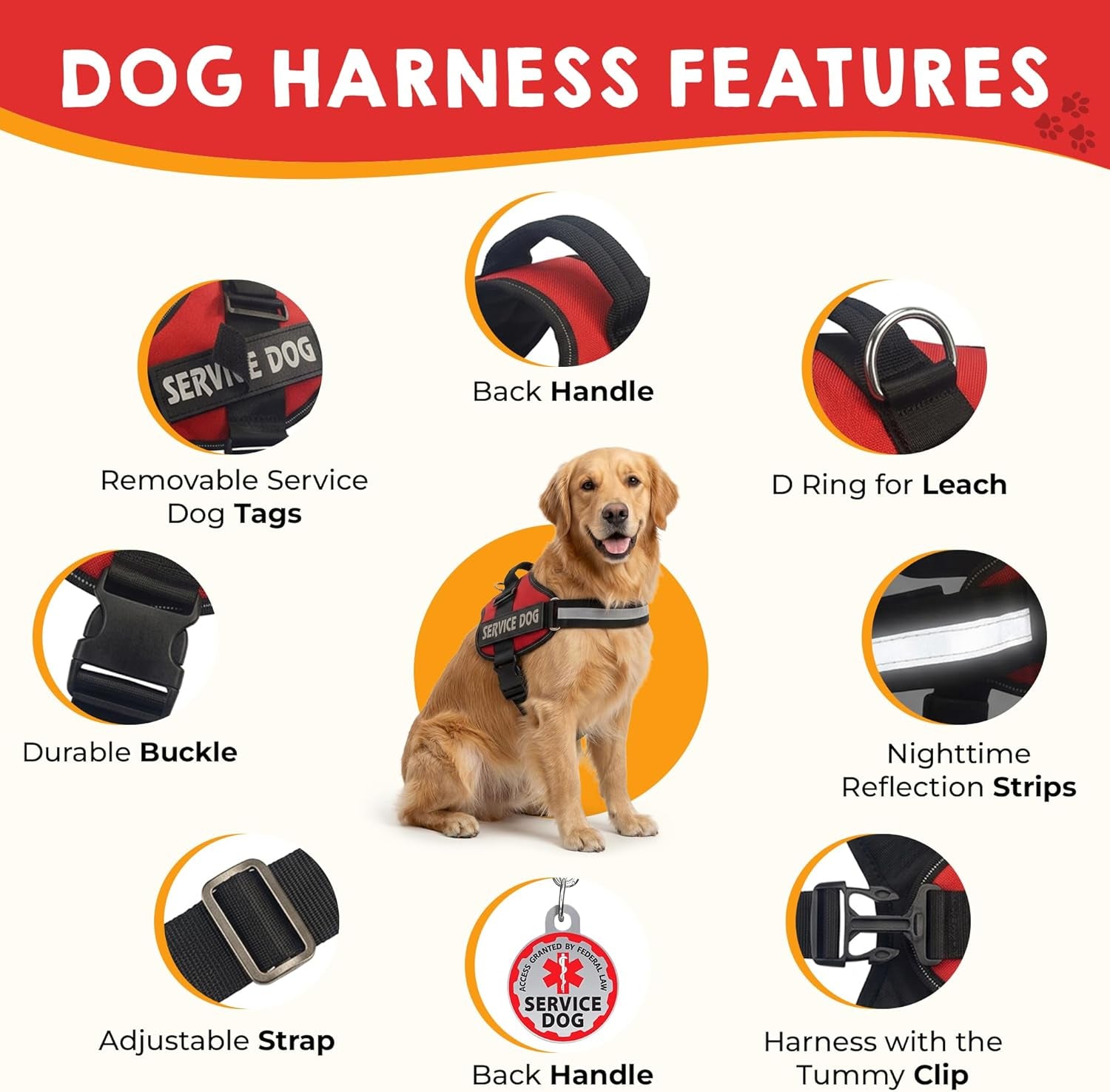 service-dog-vest-id-tag-50-ada-information-cards-harness-with-patchs-m-medium-chest-21-5-26-inch-durable-metal-tag-2-sided-service-animal-cards-esa-accessory-set