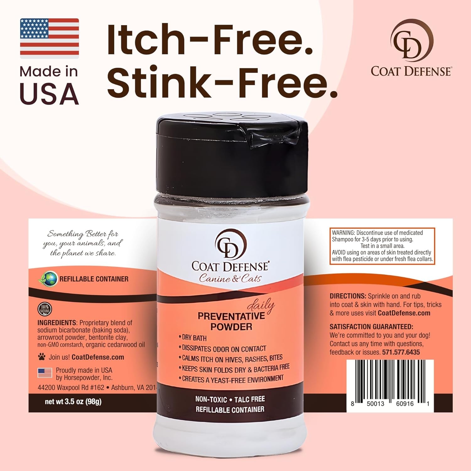 coat-defense-daily-preventative-powder-made-in-usa-3-5oz-waterless-dog-shampoo-pet-deodorizer-for-smelly-dogs-provides-anti-itch-relief-dog-dry-shampoo-for-dry-itchy-skin