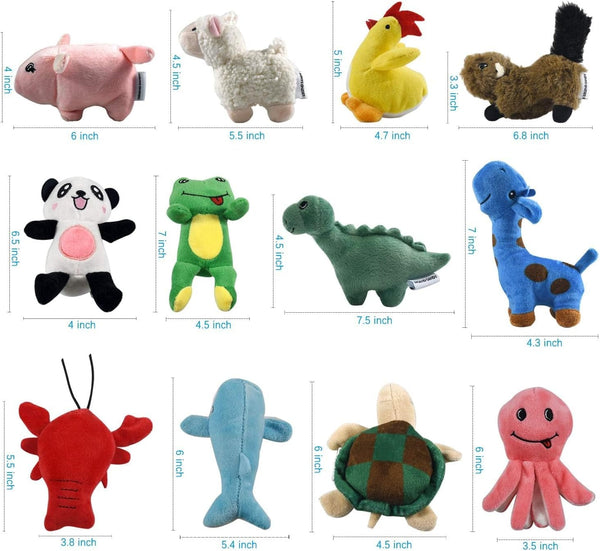 LEGEND SANDY Squeaky Plush Dog Toy Pack for Puppy, Small Puppy Chew Toys | 12 Pcs Puppy Toys, Dog Toys Bulk with Squeakers, Cute Soft Pet Toy for Small Medium Size Dogs, Gift Fot Pet8