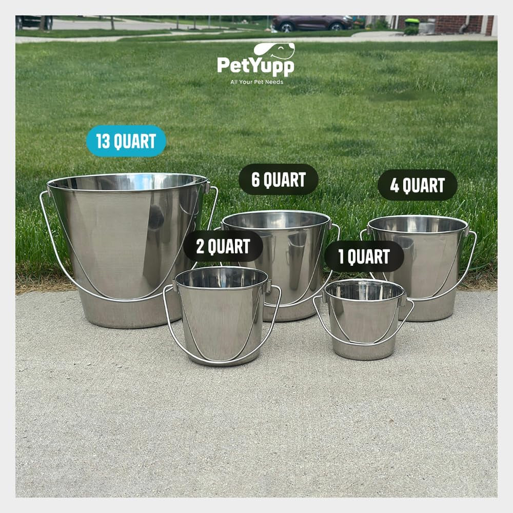 3-gallon-stainless-steel-bucket-heavy-duty-flat-side-metal-bucket-for-feeding-watering-pets-livestock-cleaning-perfect-for-crates-kennels-cages-hang-on-fences-13-quart