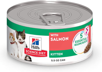 Hill'S Science Diet Kitten Formula Wet Cat Food Variety Pack | #1 Veterinarian Recommended, Liver & Chicken and Minced Salmon, 2.9 Oz. Cans, 12-Pack11