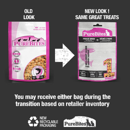 Purebites Freeze Dried Salmon Cat Treats 57G | 1 Ingredient | Made in USA (Packaging May Vary)2