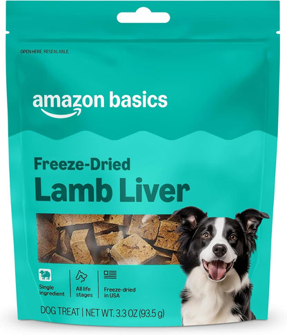 Amazon Basics Freeze-Dried Raw Single Ingredient Dog Treats (Previously Wag), Beef Liver, High Protein, Grain-Free, 3.3 Ounce (Pack of 1), Packaging May Vary12