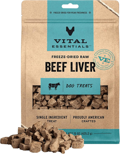 Vital Essentials Freeze Dried Dog Treats | Beef Liver, Single Ingredient | Premium Quality | Grain Free Training Treats for Dogs, 2.1 Oz Bag14