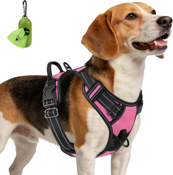 Joytale No Pull Dog Harness Medium Sized Dog, Front Clip, Black | Grab Handle for Instant Control, Padded & Adjustable Vest, Sturdy Metal D-Rings, for Safe Training & Daily Walking47