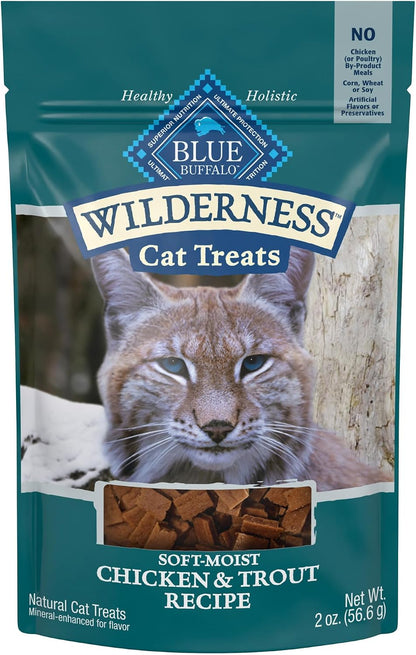 Blue Buffalo Wilderness Soft Cat Treats, Made with Natural Ingredients, Chicken & Trout Recipe, 2-Oz Bag1