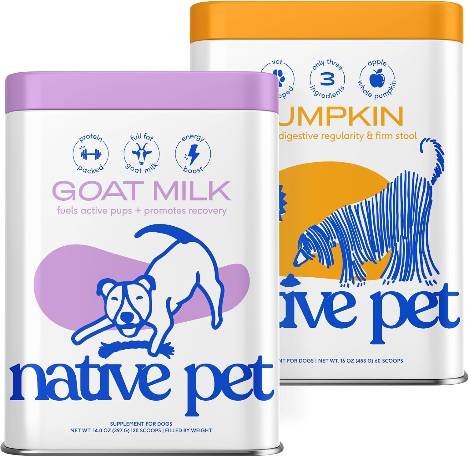 native-pet-goat-milk-powder-for-dogs-120-scoops-pumpkin-powder-for-dogs-60-scoops-organic-goat-milk-food-topper-for-a-healthy-digestive-system-organic-pumpkin-fiber