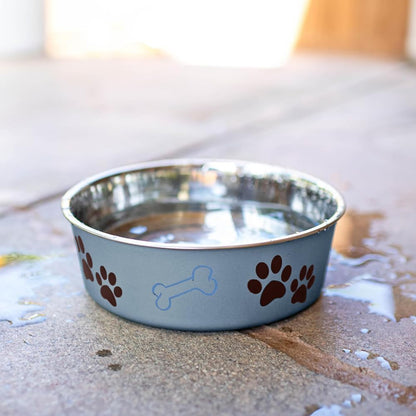 Loving Pets Bella Dog Bowls- Stainless Steel Dog & Cat Bowls - Spill Proof Dog Food Bowl, Cat Bowl, Puppy Essentials & Pet Supplies Great for Home & Travel (Medium 20-35 Lbs, Blueberry)6